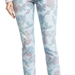 Citizens Of Humanity Olivia Crop Blue Floral High Rise Jeans | waist 15’